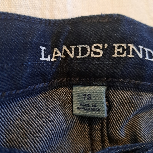 Lands' End girls size 7 S dark wash pencil leg jeans, adjustable, EUC - Picture 4 of 6